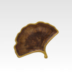 Gingkoformad Bricka i Jesmonite – Beige/Crome