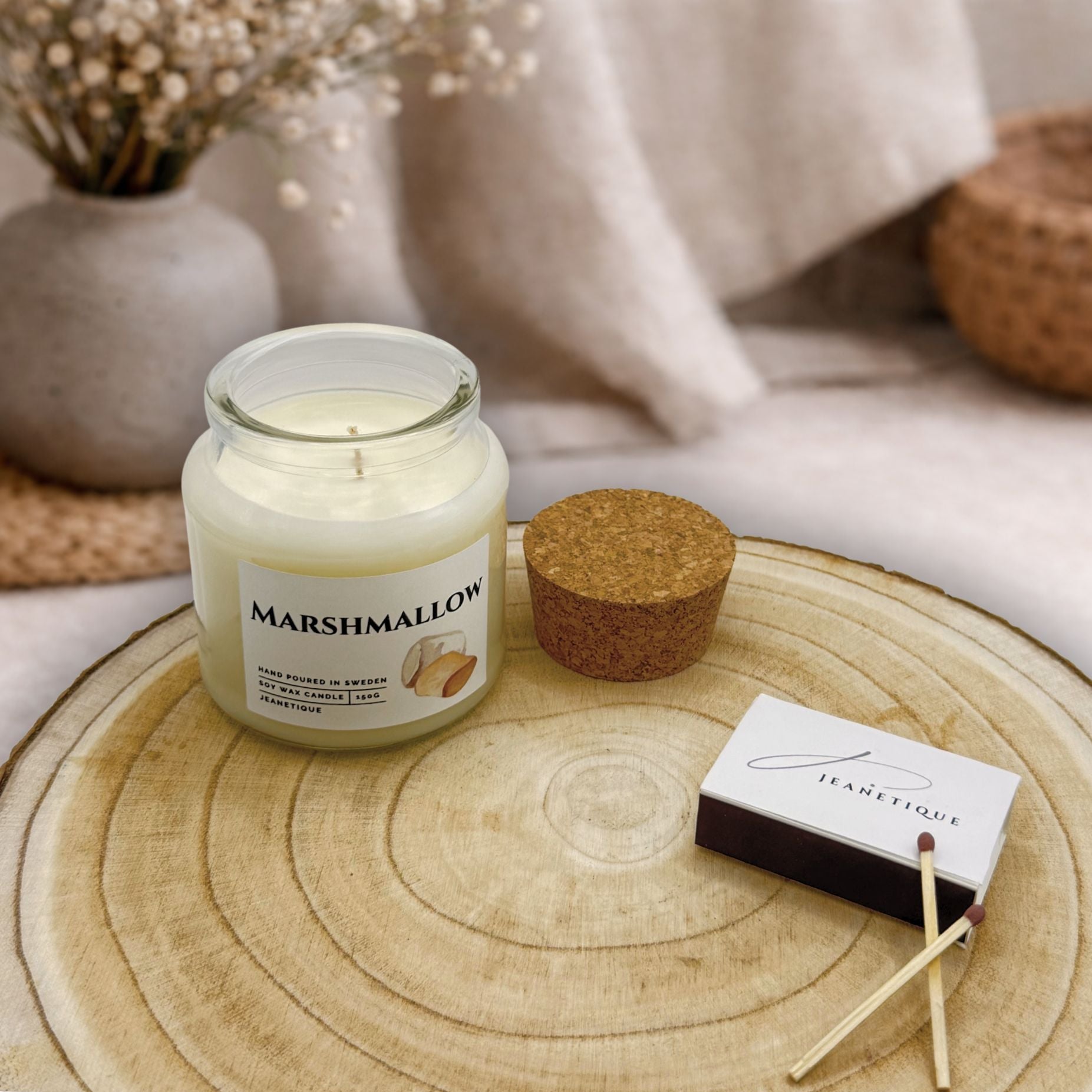 Marshmallow doftljus i 100% sojavax