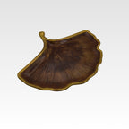 Gingkoformad Bricka i Jesmonite – Beige/Crome