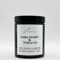 Dark Honey & Tobacco scented candle in 100% soy wax
