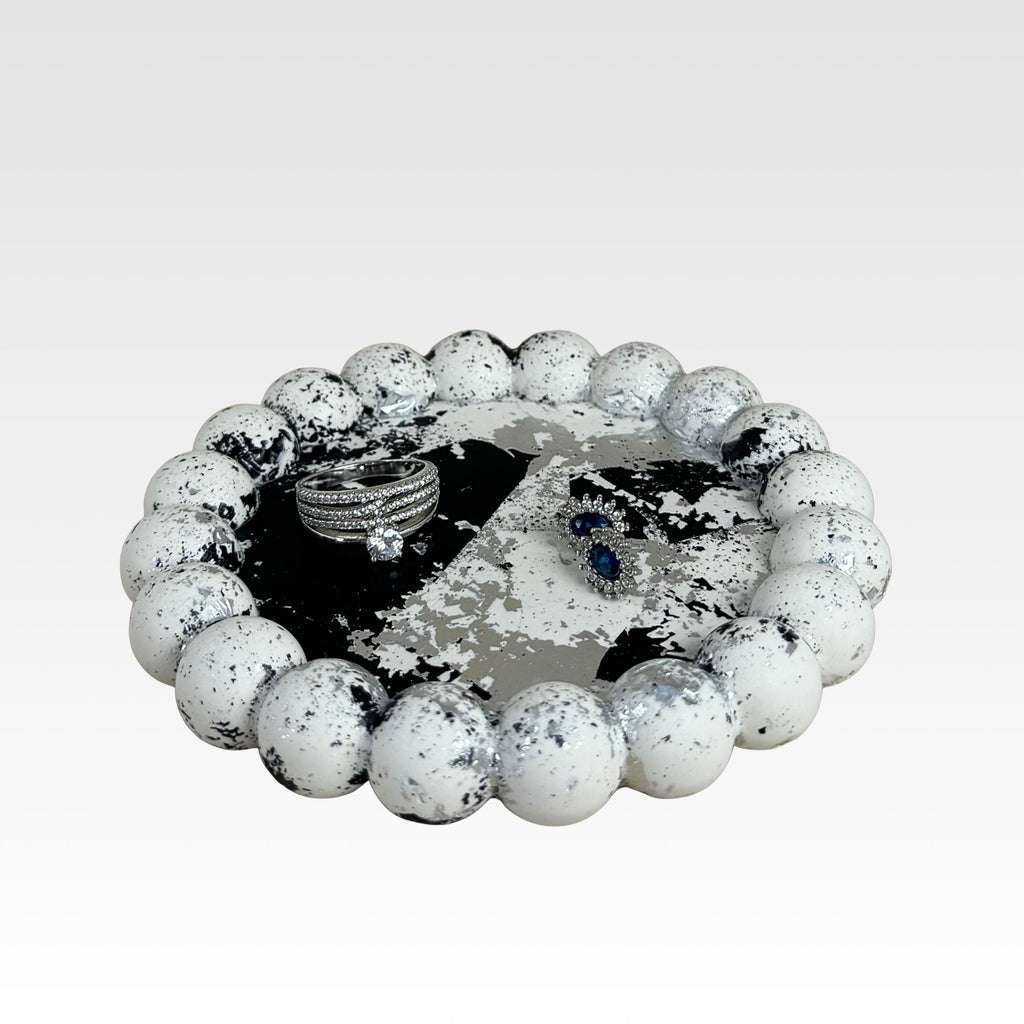 Bubbel fat silver-svart/vit