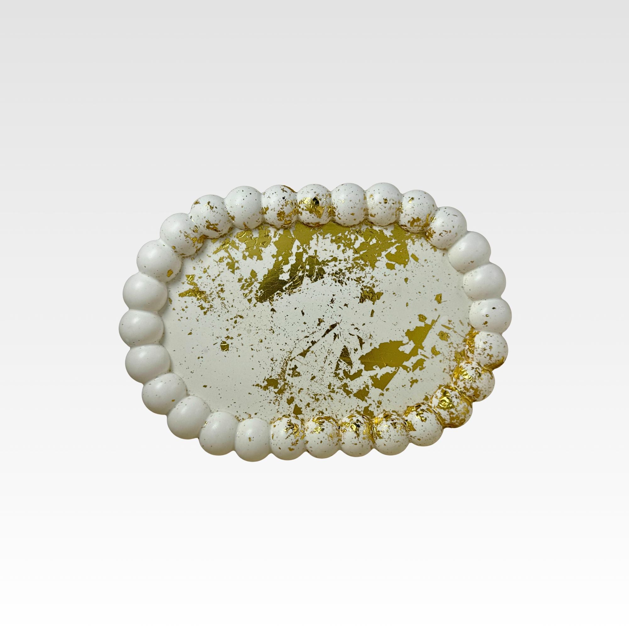 Dekorativ Bubbel Bricka i Jesmonite – Guld