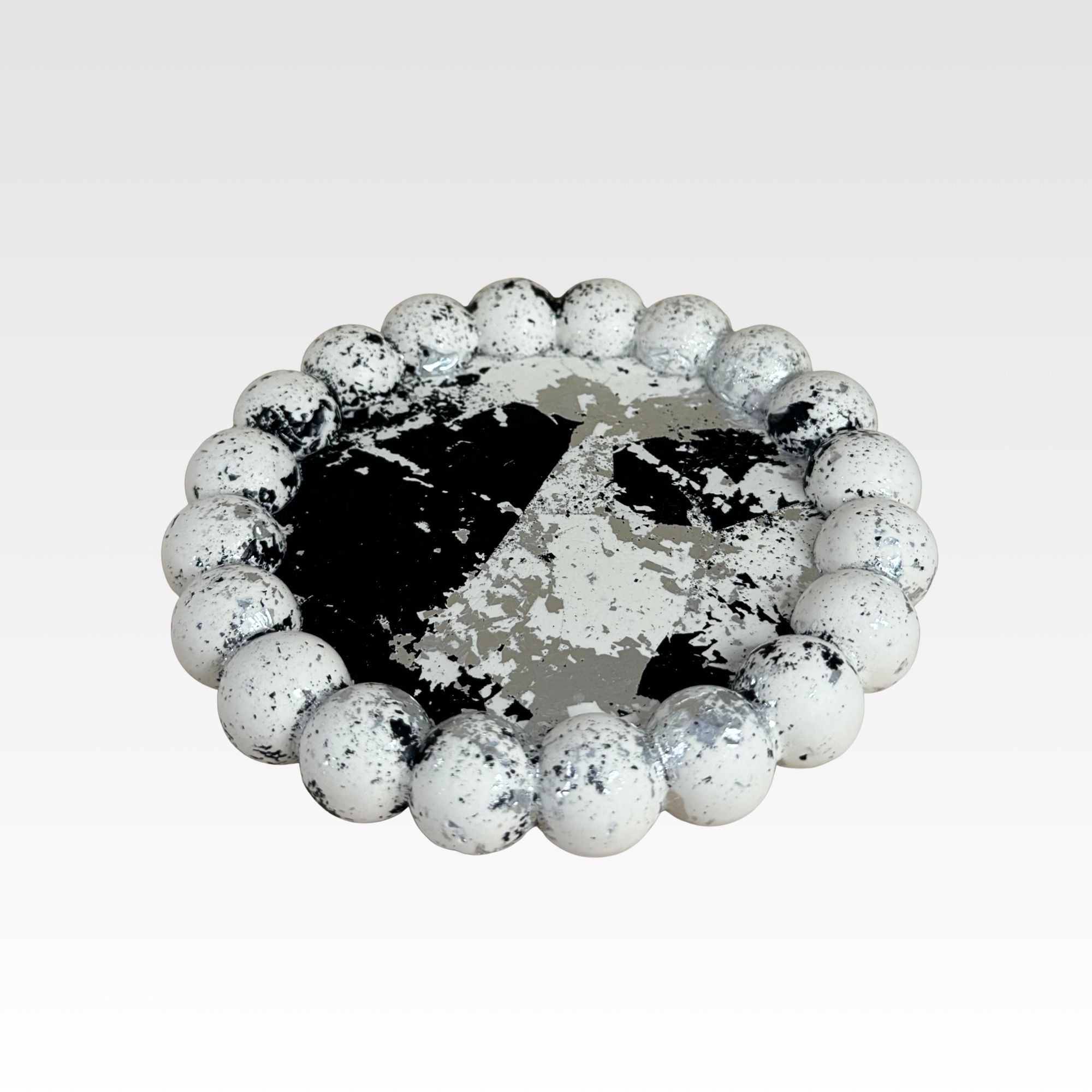 Bubbel fat silver-svart/vit