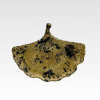 Handgjord jesmonite gingko bricka - Brons och svart
