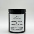Creamy Musk & Sandalwood scented candle in 100% soy wax