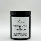 Creamy Musk & Sandalwood scented candle in 100% soy wax