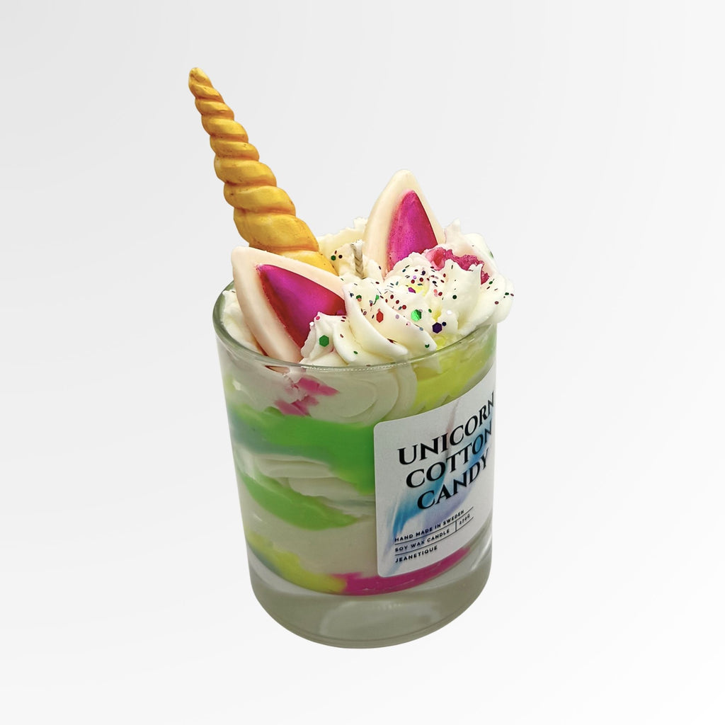 Unicorn Cotton Candy doftljus i 100% sojavax