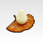 Gingko löv fat i jesmonite - Chokladbrun & Silver