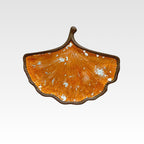 Gingko löv fat i jesmonite - Chokladbrun & Silver