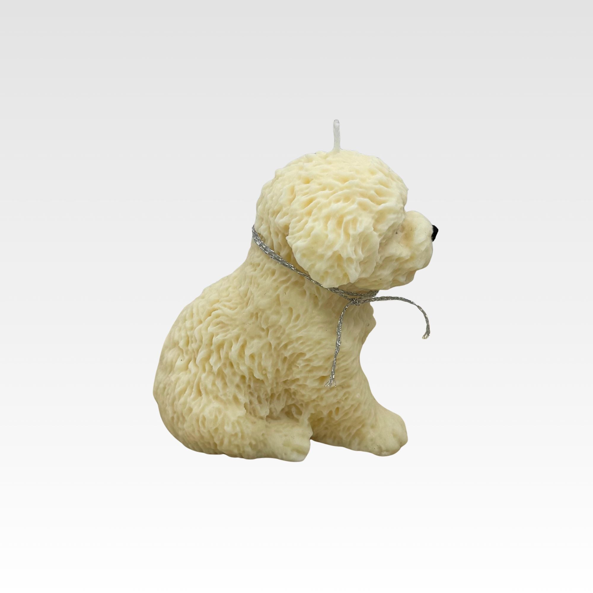 Handmålat Bichon Hundljus i 100% sojavax