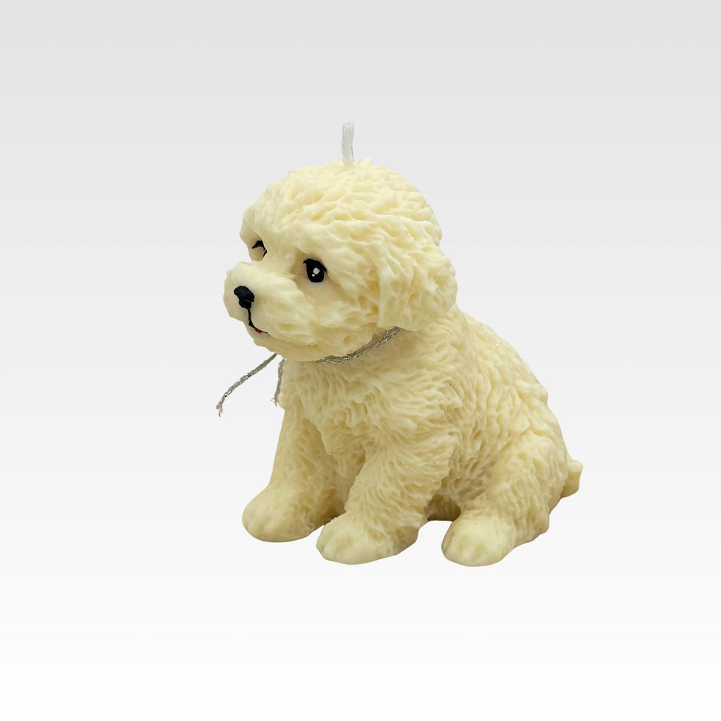 Handmålat Bichon Hundljus i 100% sojavax