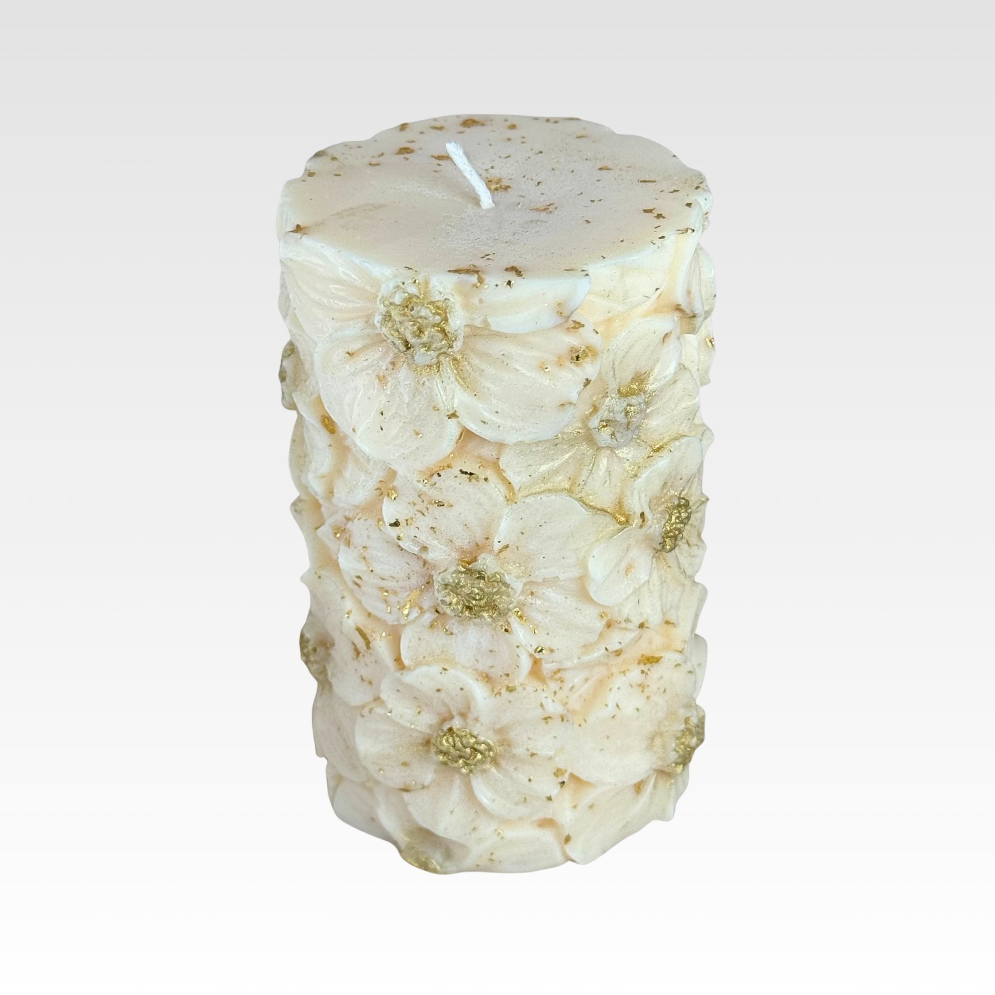 Blommigt blockljus i 100% sojavax