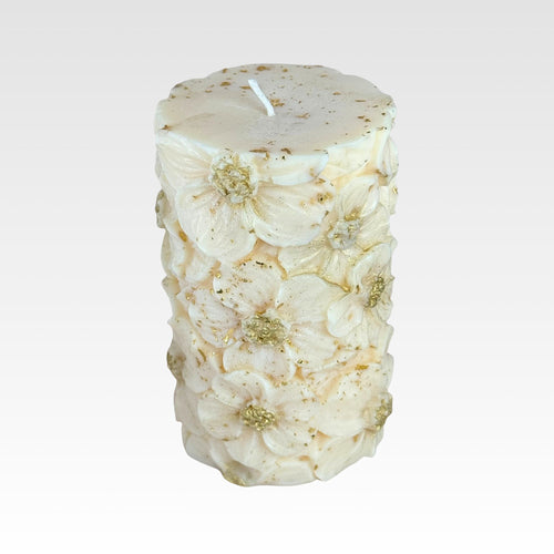 Blommigt blockljus i 100% sojavax