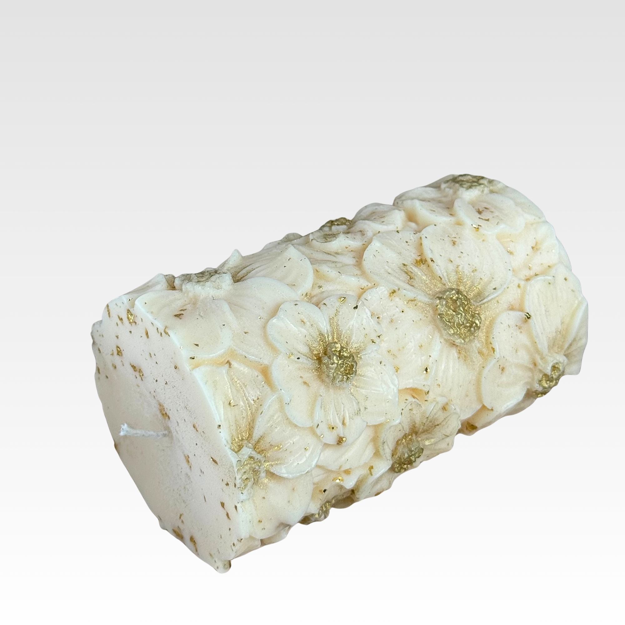 Blommigt blockljus i 100% sojavax
