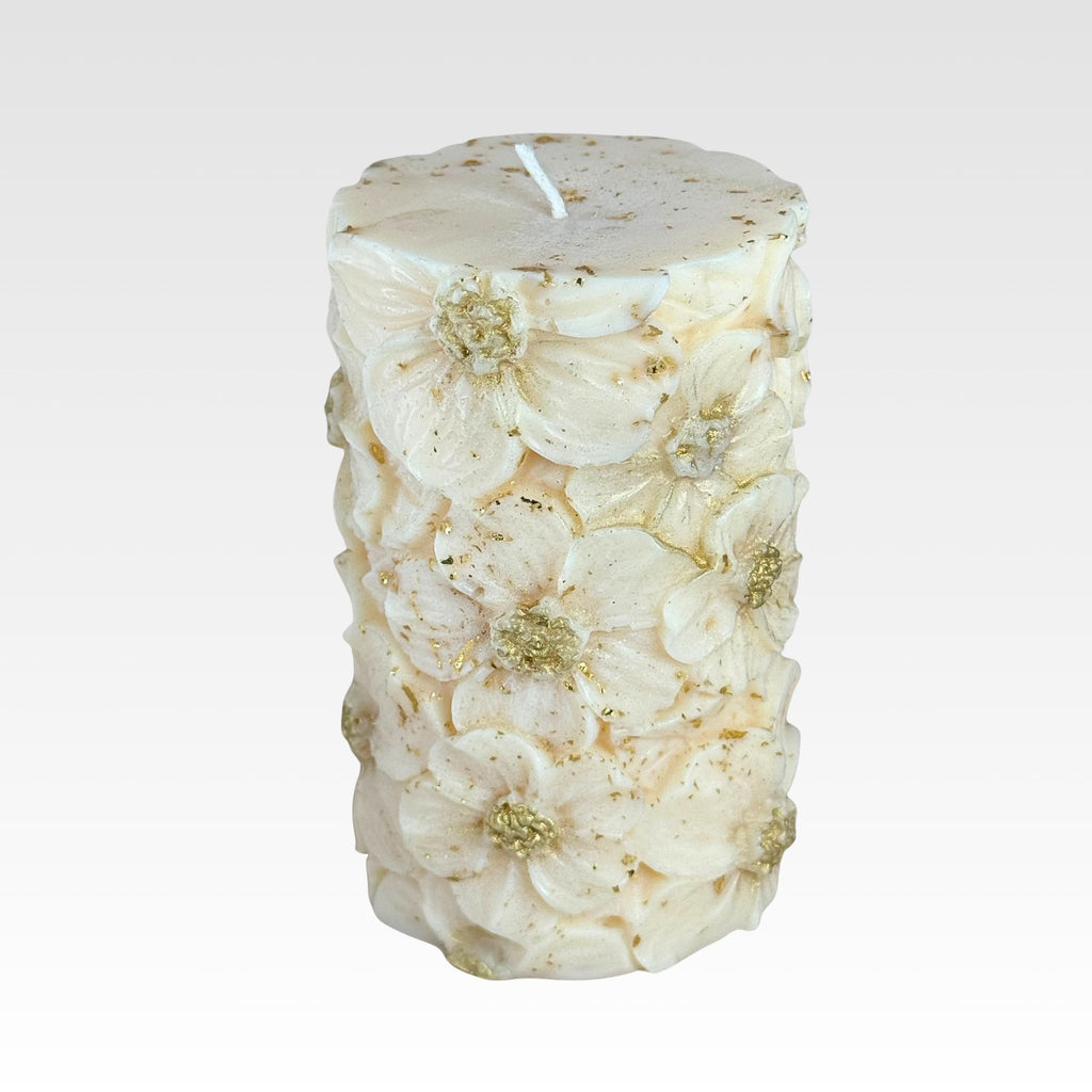 Blommigt blockljus i 100% sojavax