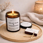Creamy Musk & Sandalwood scented candle in 100% soy wax